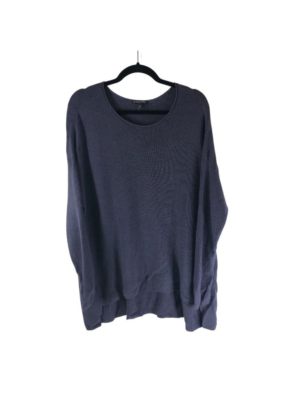 Eileen Fisher Woman 1X Purple Tunic Sweater Extra Fine Merino Wool Long Sleeve